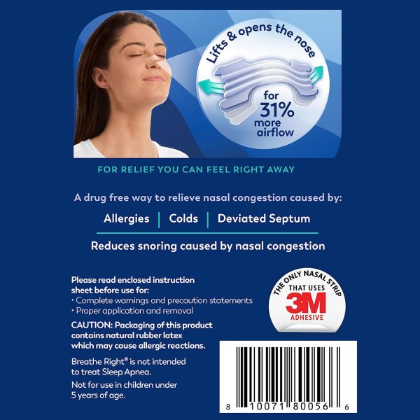 Nasal Strips | Extra Strength | Clear | For Sensitive Skin I Drug-Free Snoring Solution & Nasal Congestion Relief Caused by Colds & Allergies