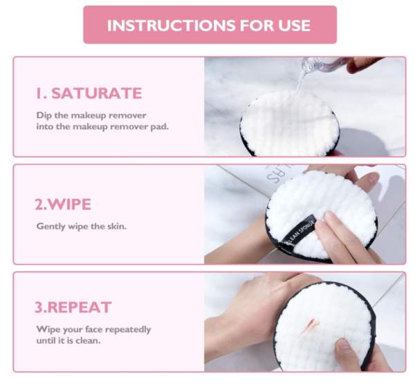 Reusable Facial Cleansing Puffs | 3pcs Soft Makeup Removing Cloths