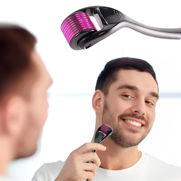 540 Needles Derma Roller Microneedling Tool for Face & Beard Growth 0.5mm & 1mm - Unisex Cosmetic Roller Brighten, Rejuvenate, & Smooth Skin Includes Free Storage Case­