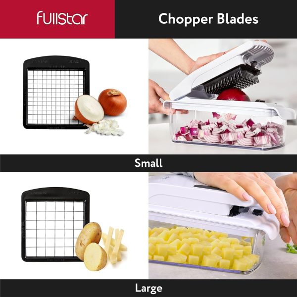 Vegetable Chopper and Spiralizer - Food Chopper with Container, Fruit Slicer, Kitchen Gadgets & Accessories, Home Essentials (4 in 1, White)