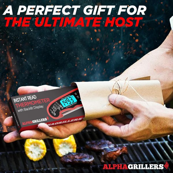 Meat Thermometer Digital - Instant Read Food Thermometer for Cooking Grilling Air Fryer Griddle Probe Kitchen Gadgets Essentials BBQ Accessories Grill Gifts for Men Him Dad Fathers Day