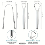 Stainless Steel Tongue Cleaner kit for Oral Care, Tounge Scraping tool Suitable for Eliminate bad Breath, Freasher Tongue tool, Oral Hugiene care product, Portable Personal oral care Set For Home and Travel Use, Gift for Women