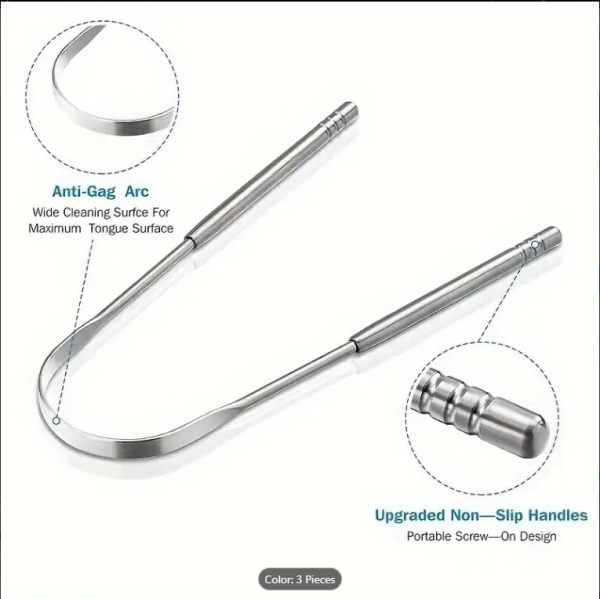 Stainless Steel Tongue Cleaner kit for Oral Care, Tounge Scraping tool Suitable for Eliminate bad Breath, Freasher Tongue tool, Oral Hugiene care product, Portable Personal oral care Set For Home and Travel Use, Gift for Women